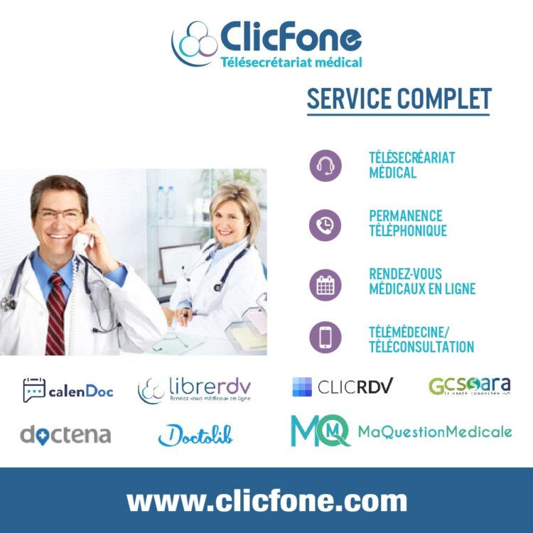 telesecretariat medical clicfone librerdv doctolib